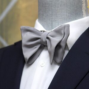 Men's Self-tied Bow Tie 100%Silk Big Butterfly Solid‎ Grey S680